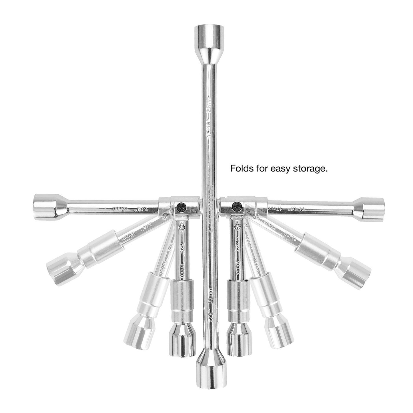 Oemtools 20563 4-way Folding Lug Nut Wrench 14"
