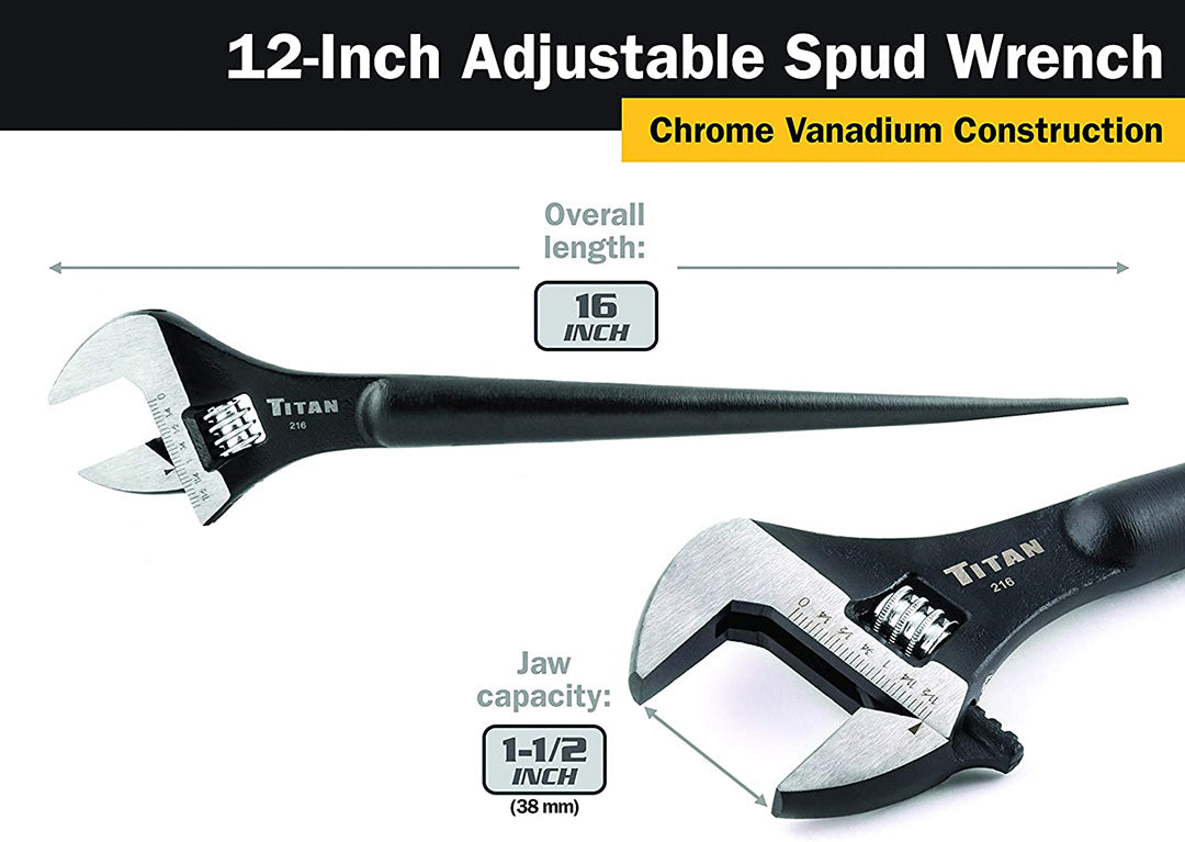 Titan 12 In Adjustable Construction Wrench
