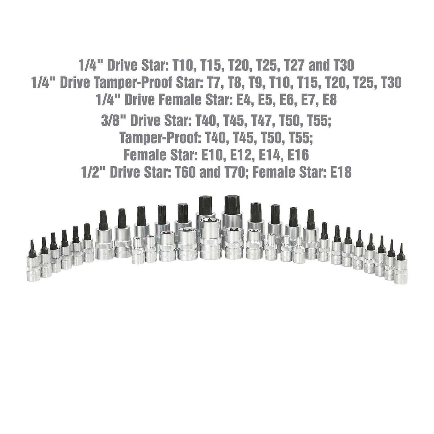 Oem Tools 35 1-4"3-8&12 Star Bit Set