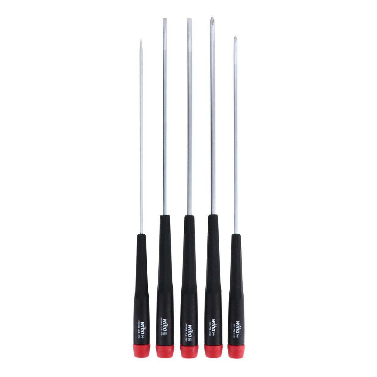 Wiha Precision Long Slotted-phillips Screwdrivers - 5 Piece Set
