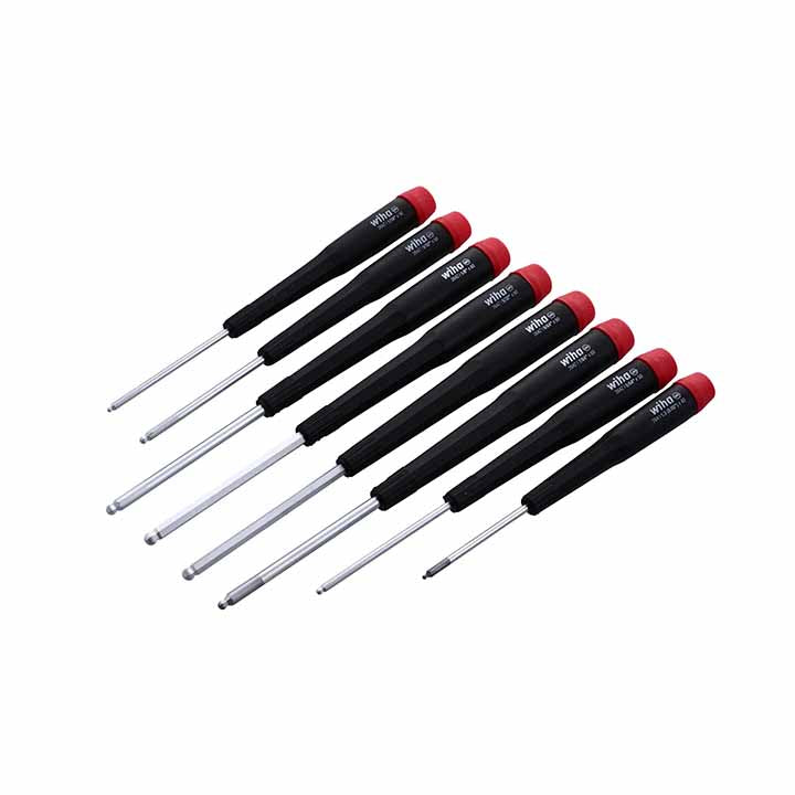 Wiha 8 Piece Precision Ball End Hex Screwdriver Set Inch