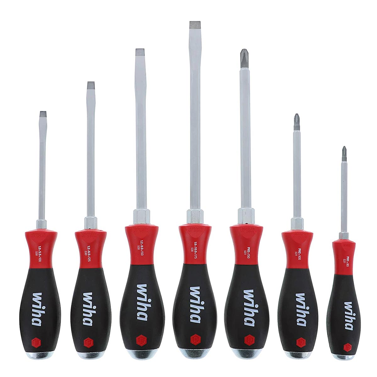 Wiha Softfinish Extra Heavy Duty Slotted-phillips Screwdriver Set - 7 Piece Set