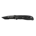 Smith & Wesson Ext Ops Liner Lock Fold Knife Partial Serrated Drop Pnt Tanto Blade Alum Hndl