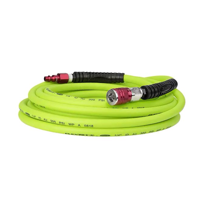 Flexzilla Air Hose 1-4in X 25ft W- Colorconnex Coupler Plug Type D Red