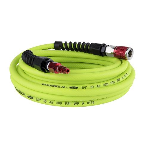 Flexzilla Pro Air Hose 1-4in X 25ft W- Colorconnex Coupler Plug Type D Red