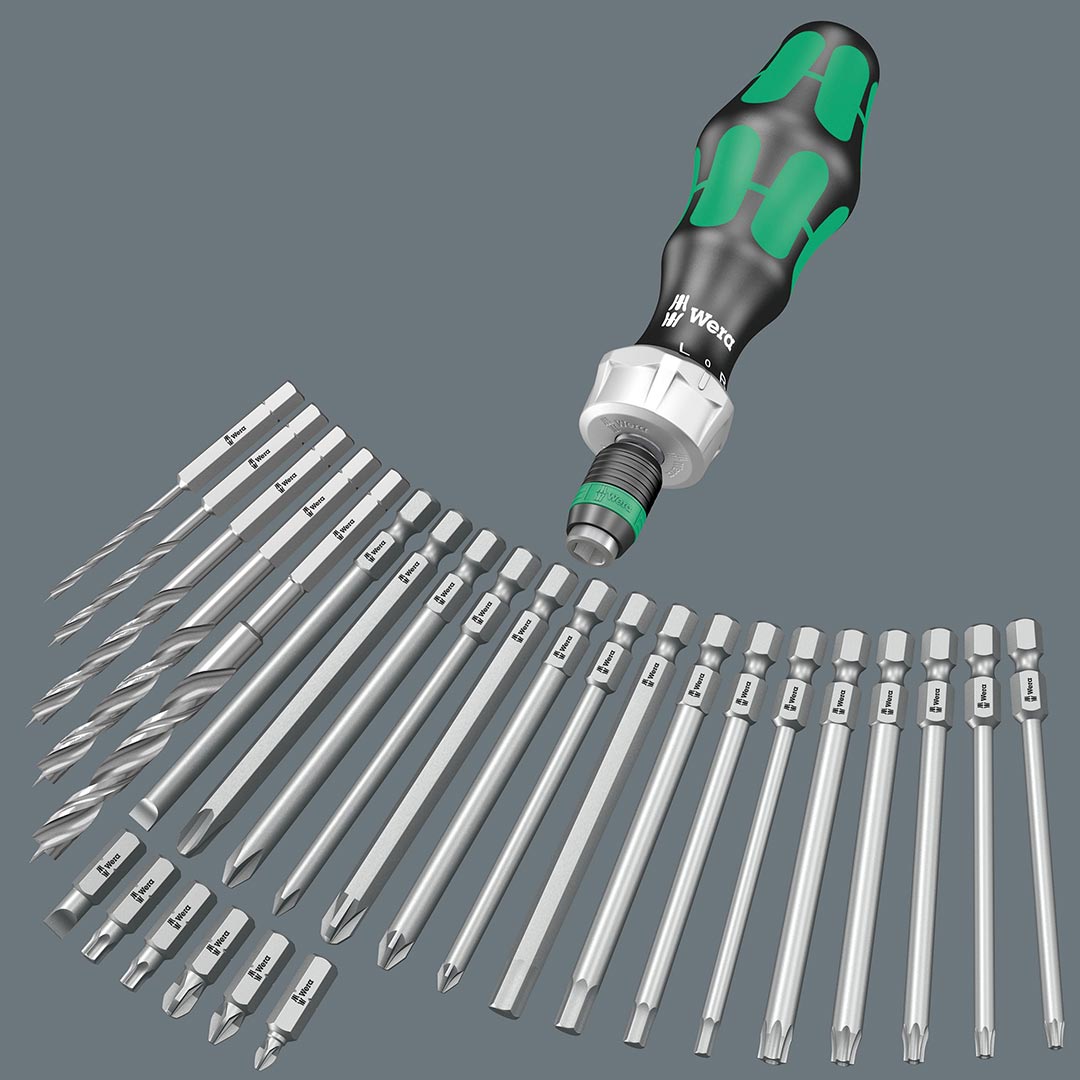 Wera Ratcheting Screwdriver Handle With Assorted Sae Bits (17-piece Set)
