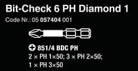 Wera Bit-check 6ph Diamond Coated Tips (6-piece Set)