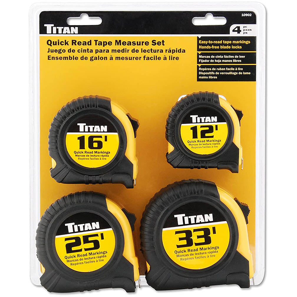 Titan Tool 4 Pc Tape Measure Set