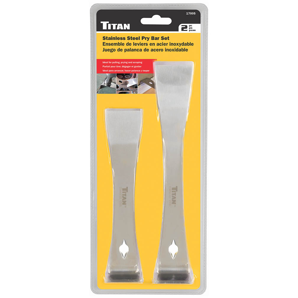 Titan Tool 2 Pc Stainless Steel Pry Bar-scraper Set