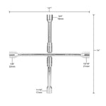 Oemtools 20563 4-way Folding Lug Nut Wrench  14