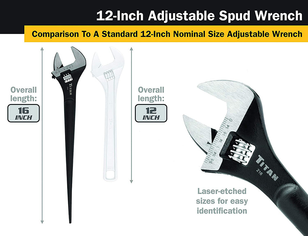 Titan 12 In Adjustable Construction Wrench