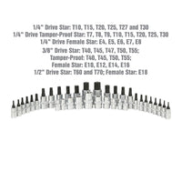 Oem Tools 35 1-4"3-8&12 Star Bit Set