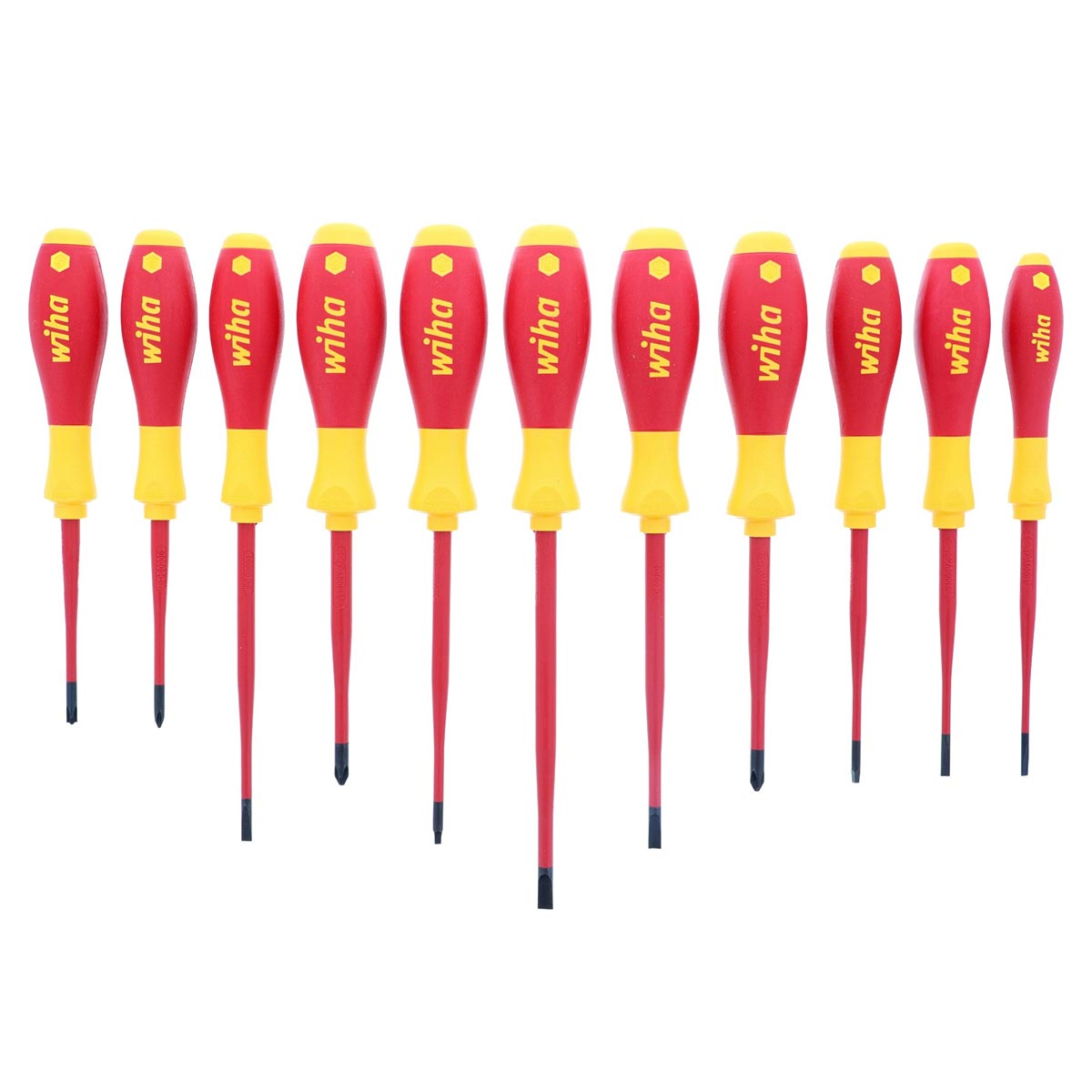 Wiha Insulated Slimline Slotted Phillips Square And Xeno Screwdrivers - 11 Piece Set