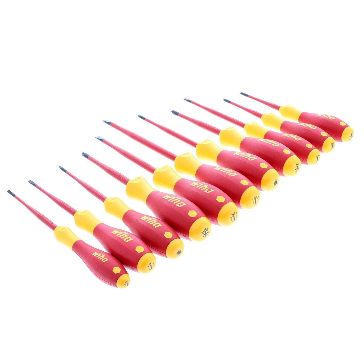 Wiha Insulated Slimline Slotted Phillips Square And Xeno Screwdrivers - 11 Piece Set