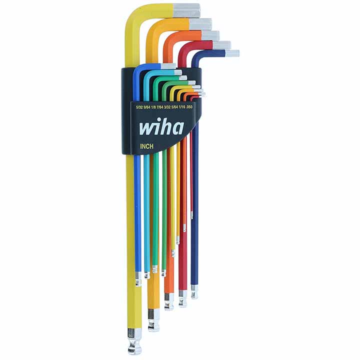 Wiha 13 Piece Ball End Color Coded Hex Lkey Set  Inch
