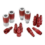 Colorconnex Coupler  Plug Kit Type D 1-4in Npt 1-4in Body Red 14 Pc