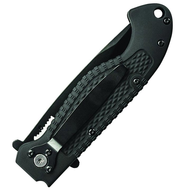 Smith & Wesson Tactical Liner Lock Fold Knife Partial Serrated Drop Pnt Blade Comp Hndl