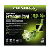 Flexzilla Pro Extension Cord 10-3 Awg Sjtw 50ft Outdoor Lighted Plug