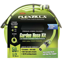 Flexzilla Garden Hose Kit W- Quick Connect Attachments 1-2in X 50ft