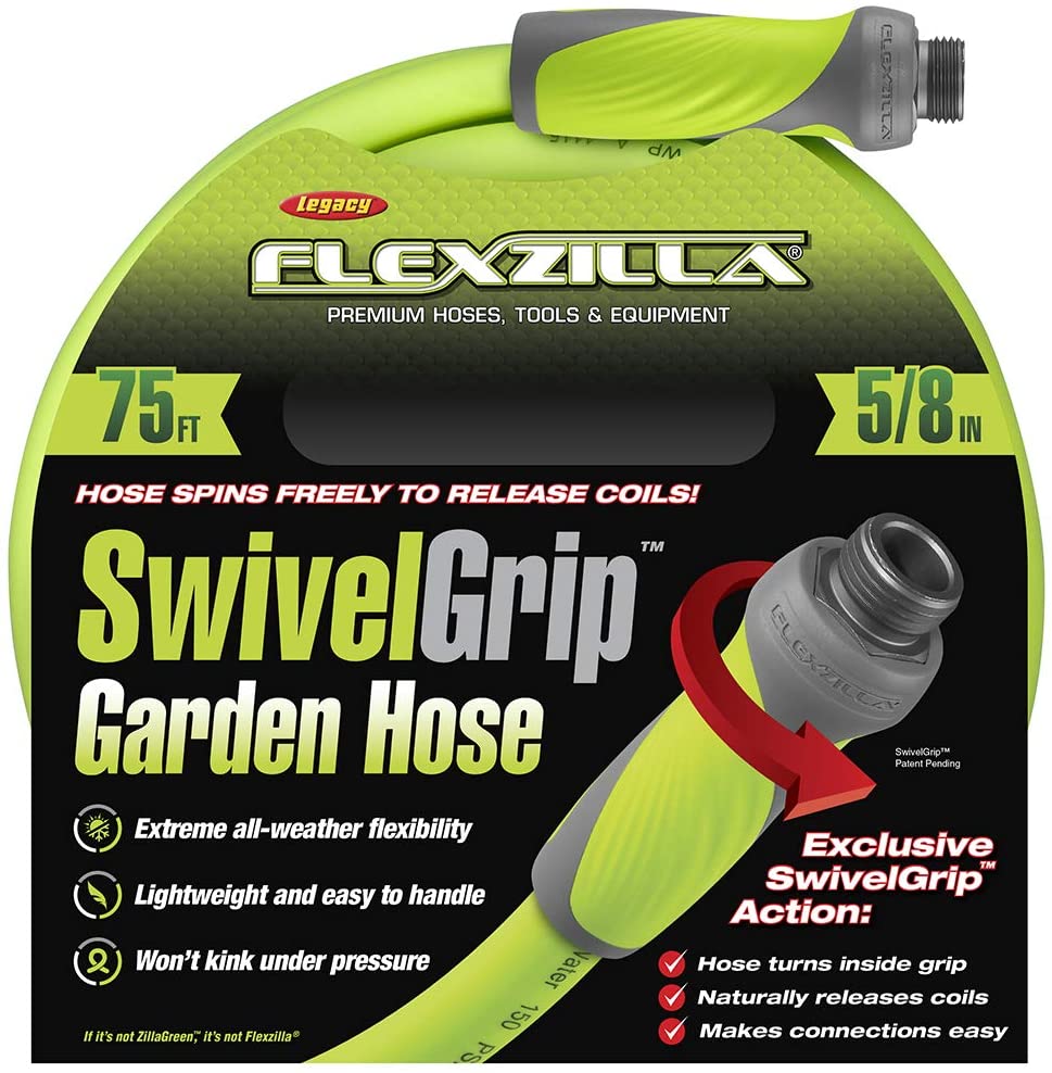 Flexzilla Swivelgrip Garden Hose 5-8in X 75ft 3-4in   11 1-2 Ght Fittings