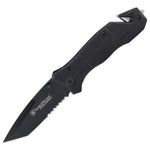 Smith & Wesson Extreme Ops Liner Lock Folding Knife Partially Serrated Drop Point Tanto Blade